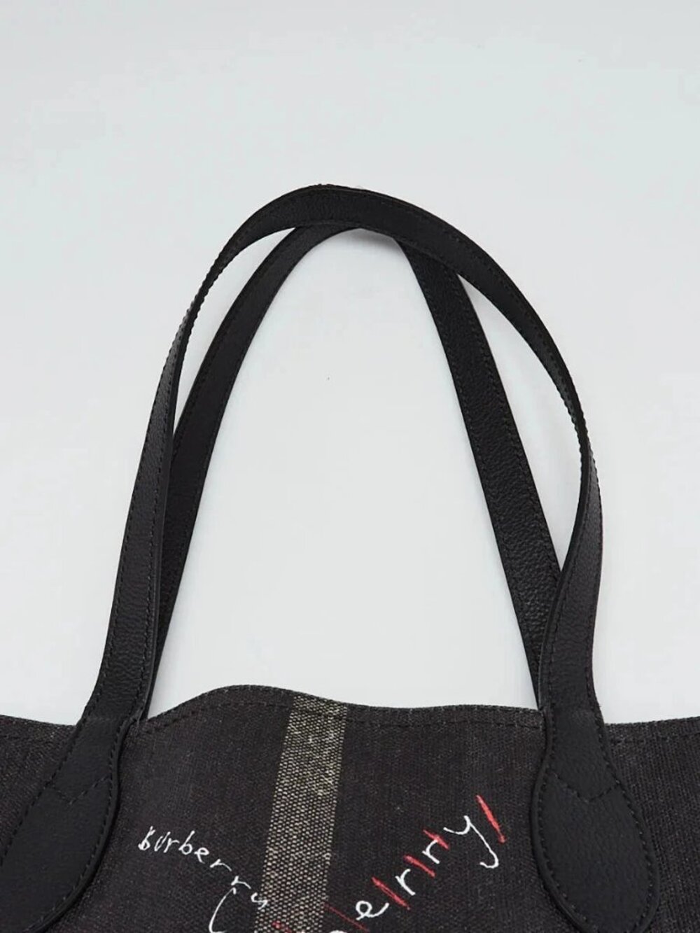 Burberry Black Classic Check Canvas Doodle Reversible Tote Bag - Picture 7 of 10
